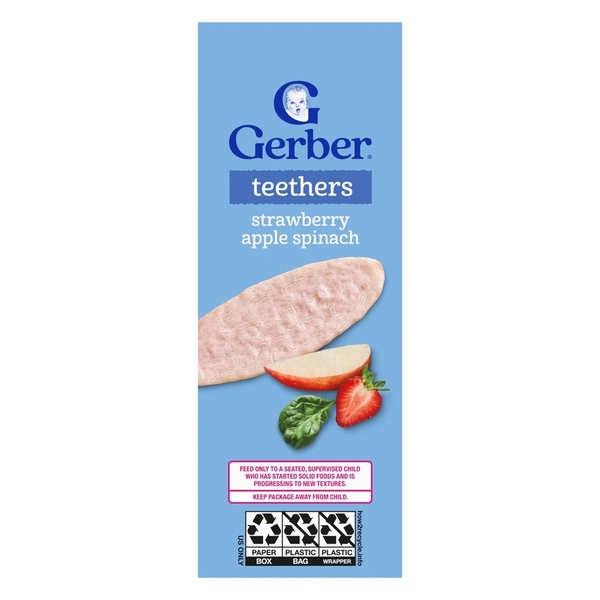 Bánh gạo ăn dặm Gerber vị Dâu Táo Cải Bó Xôi 48g (cho bé trên 7 tháng)