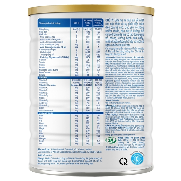 Sữa Similac Total Protection 0+ 800g (0-12M)