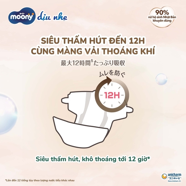 Bỉm - Tã dán Moony Trắng Size M46 miếng (cho bé 6 - 11kg)