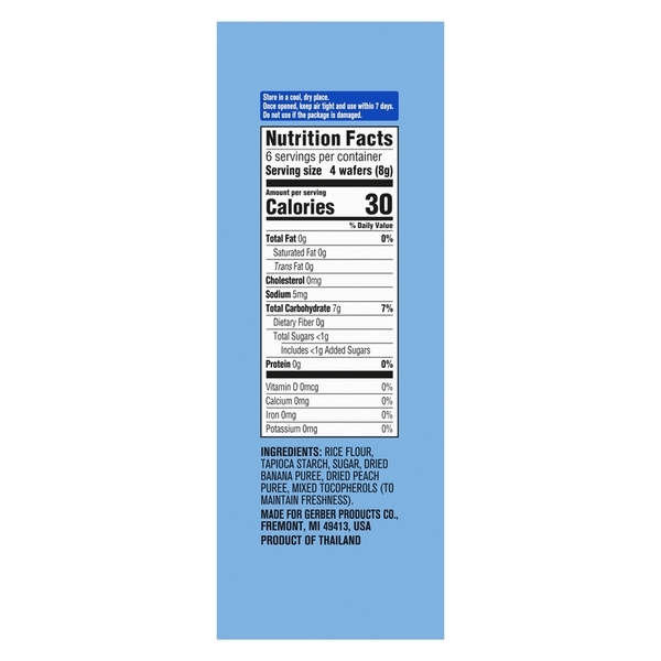 Bánh gạo ăn dặm Gerber vị Chuối Đào 48g (cho bé trên 7 tháng)