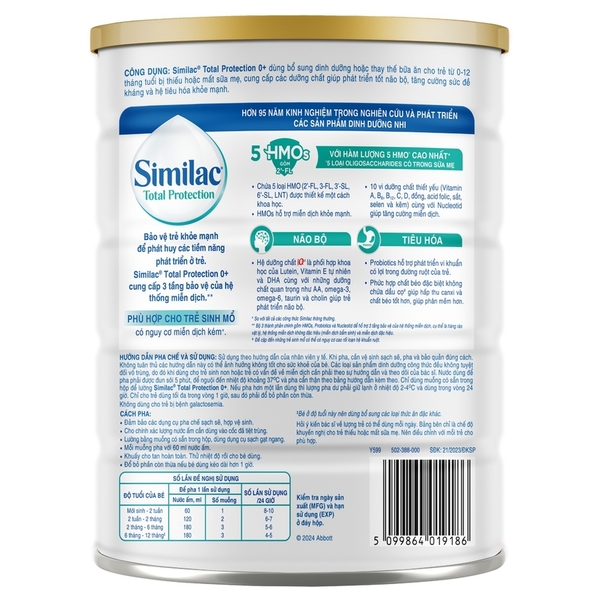 Sữa Similac Total Protection 0+ 800g (0-12M)
