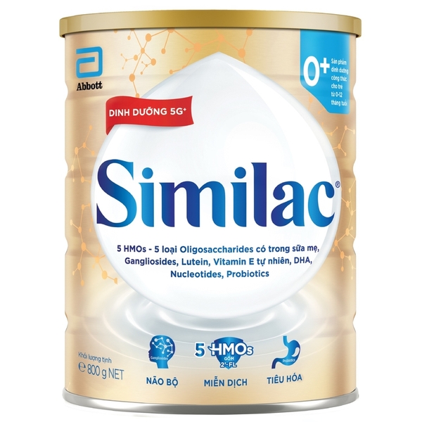 Sữa Similac 5G 0+ 800g (0-12M) - (Bao bì cũ: 850g) - Giao bao bì ngẫu nhiên