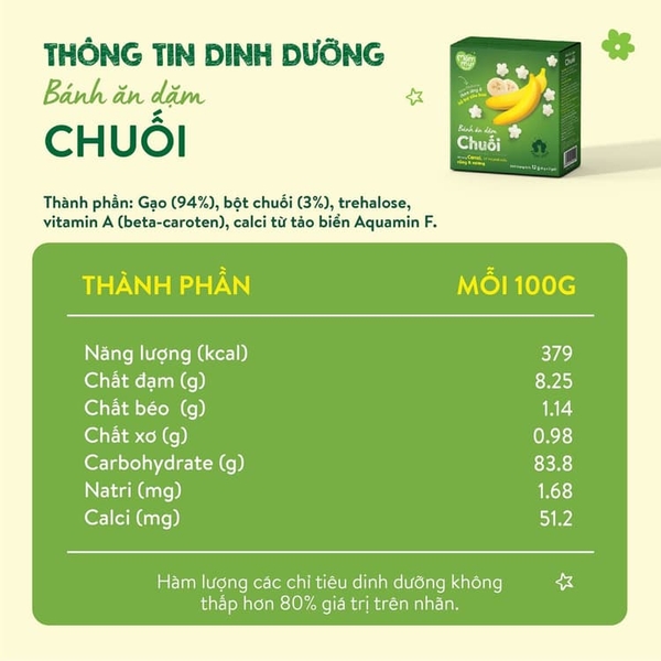 Bánh gạo ăn dặm Mămmy vị chuối 50g (7M+)
