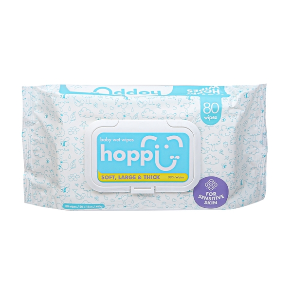 Khăn ướt tinh khiết Hoppi 80 tờ