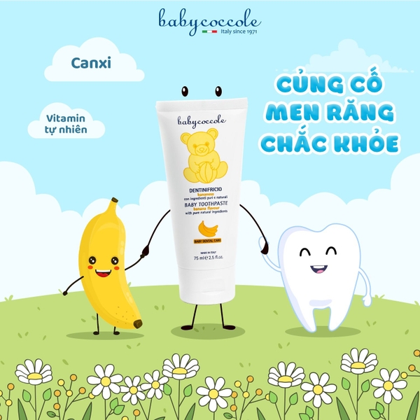 Kem đánh răng Babycoccole hương táo 75ml 6M+