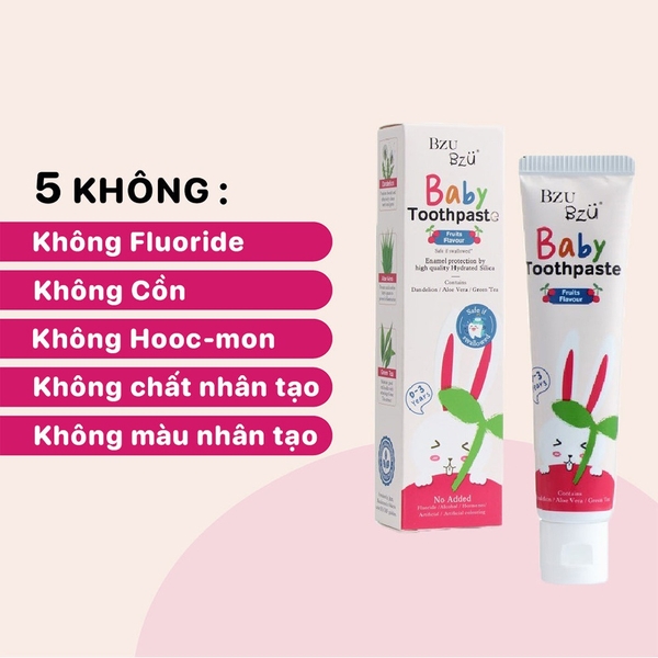 Kem đánh răng Bzu Bzu cho bé trên 0-3 tuổi (50g)