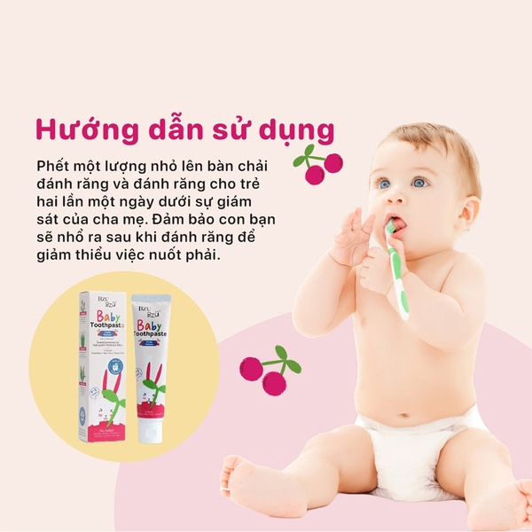 Kem đánh răng Bzu Bzu cho bé trên 0-3 tuổi (50g)