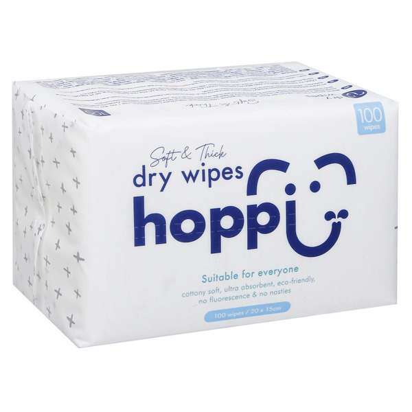 Khăn khô đa năng cotton Hoppi Premium 100 tờ