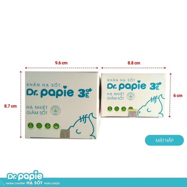 Khăn lau hạ sốt Dr.Papie cho bé 3M+