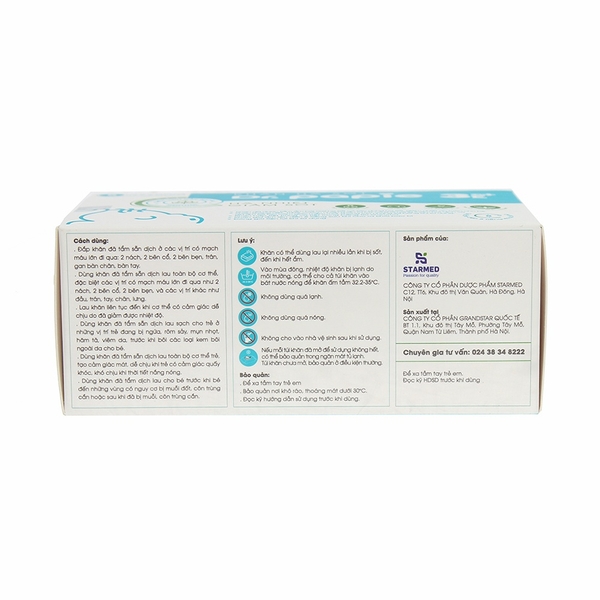 Khăn lau hạ sốt Dr.Papie cho bé 3M+