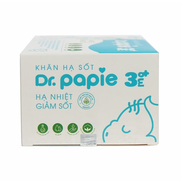 Khăn lau hạ sốt Dr.Papie cho bé 3M+