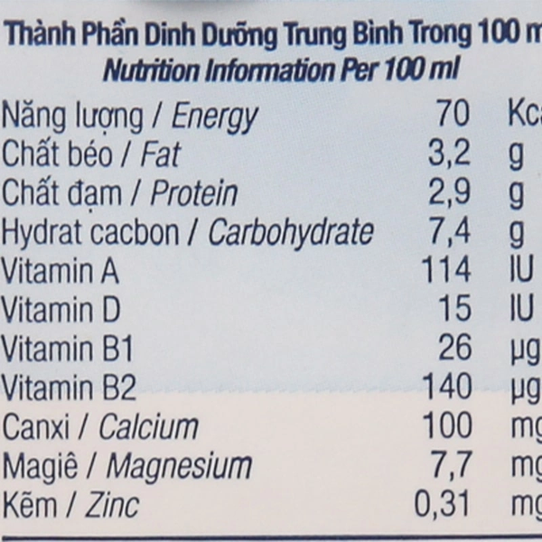 Sữa tươi tiệt trùng TH True Milk ít đường 180ml cho bé trên 2 tuổi (vỉ 4 hộp)
