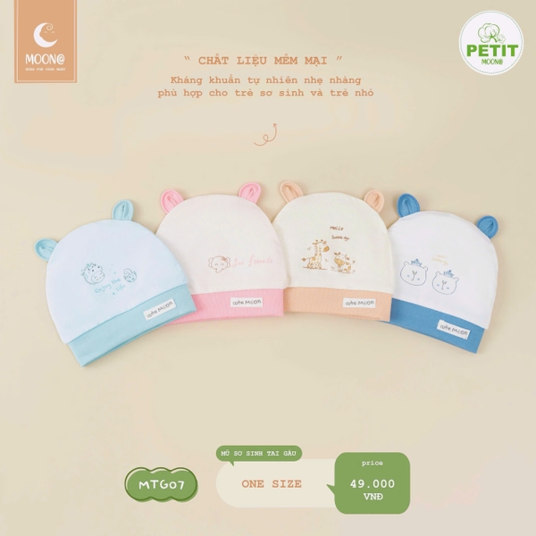 Mũ sơ sinh tai gấu Moon