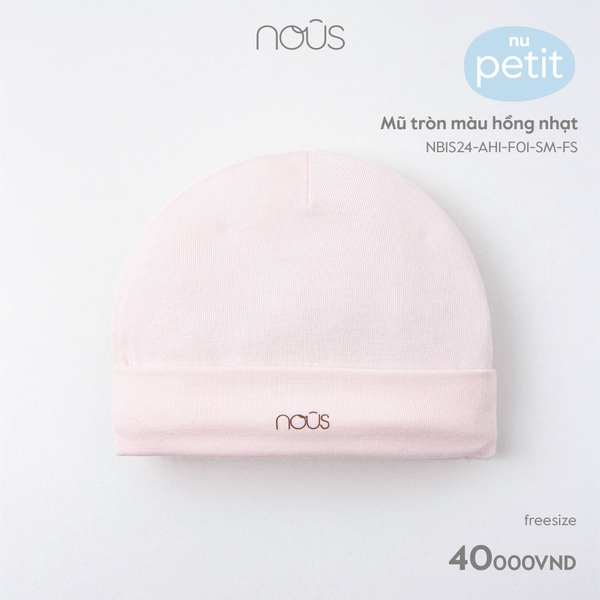 Mũ tròn NOUS màu hồng nhạt NB1S24-AH1-F01-SM-FS