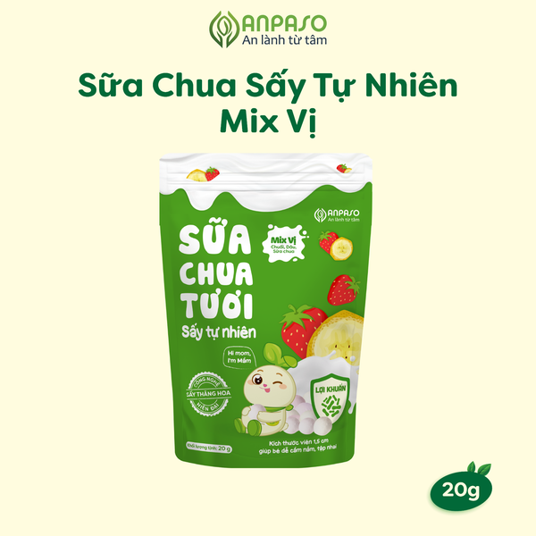 Sữa chua sấy tự nhiên Anpaso Mix vị 20g (8M+)