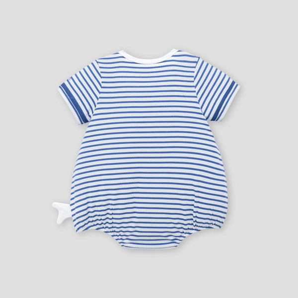 Bodysuit cộc tay kẻ xanh navy phối trắng NOUS