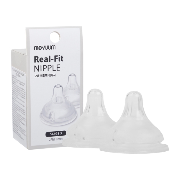 Núm ty bình sữa Moyuum siêu mềm số 3  - Cho bé 5-8 tháng tuổi (set 2 cái/hộp)