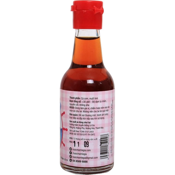 Nước mắm cá cơm Lê Gia cho bé 60ml (6M+)
