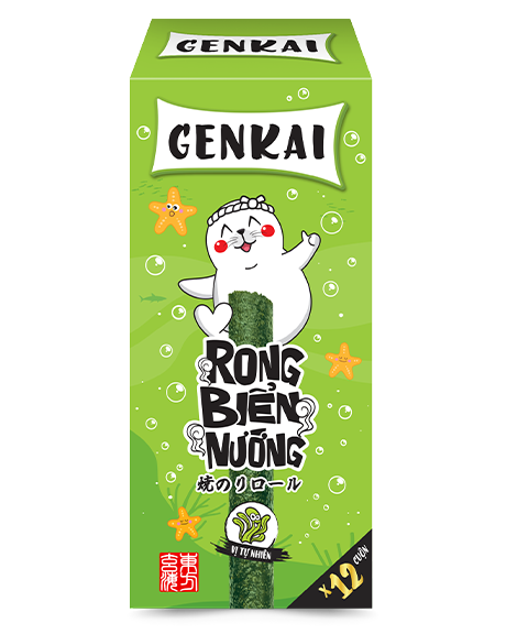 Lẻ 1 Gói Rong Biển Nướng GENKAI Cuộn Vị Tự Nhiên 3g (1Y+)