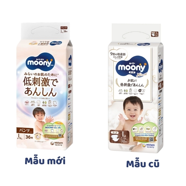 Bỉm - Tã quần Moony Trắng size L36 miếng (cho bé 9 - 14kg)