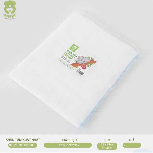 Khăn tắm Mipbi xuất nhật 4 lớp size 75x85cm