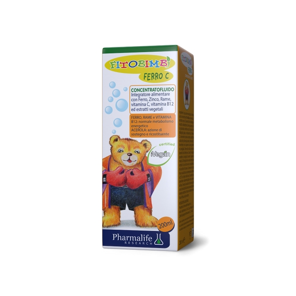 Siro FitoBimbi Ferro C bổ sung sắt, kẽm và vitamin C 200ml (cho bé 6 tháng - 12 tuổi)