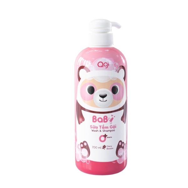 Sữa tắm gội Agi 700ml - hương hoa anh đào
