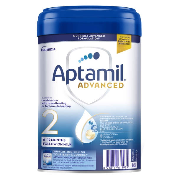 Sữa Aptamil Advanced số 2, 800g của Anh cho trẻ từ 6-12 tháng