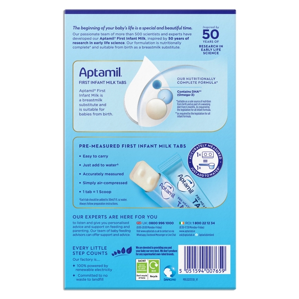 Sữa Aptamil thanh Pre Measured Tabs số 1 (24 thanh) cho bé 0-6 tháng