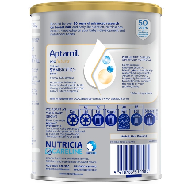Sữa Aptamil Profutura Úc số 2, 800g tem BẮC NAM (cho bé 6-12 tháng)