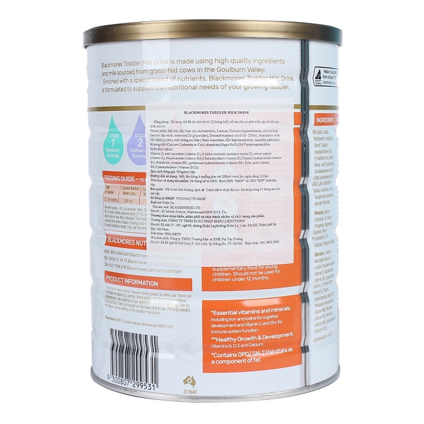 Sữa Blackmores số 3 Toddler 900g (>12 tháng)