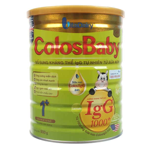 Sữa bột Colosbaby gold 1+ 800g tăng cường hệ miễn dịch cho bé 1-2 tuổi