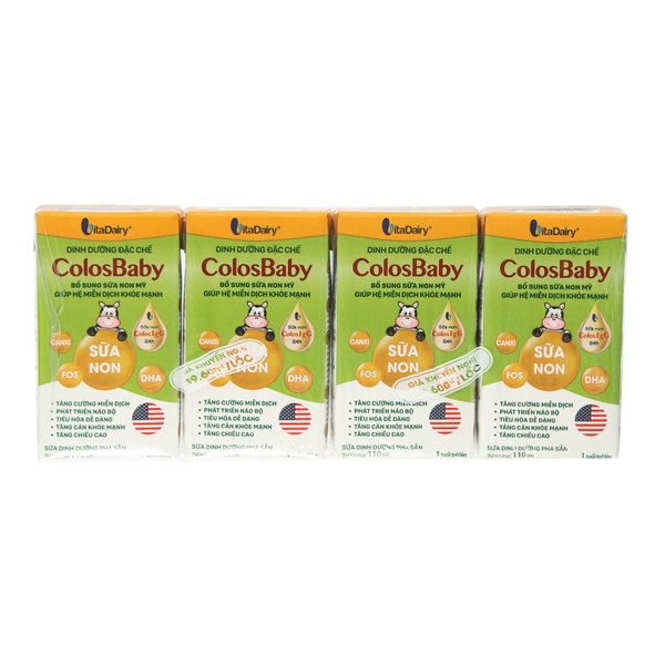 Sữa bột pha sẵn Colosbaby Gold 110ml tăng cường hệ miễn dịch cho bé 1-3 tuổi (vỉ 4 hộp)