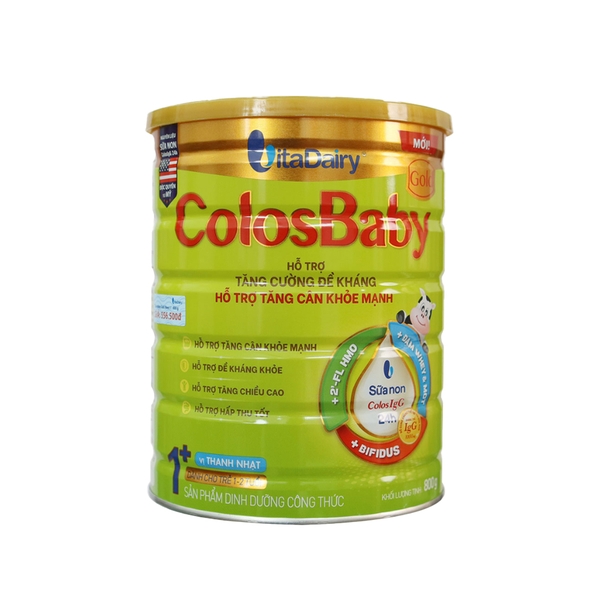 Sữa bột Colosbaby Gold 1+ NEW 800g vị thanh nhạt tăng cường đề kháng cho bé 1-2 tuổi