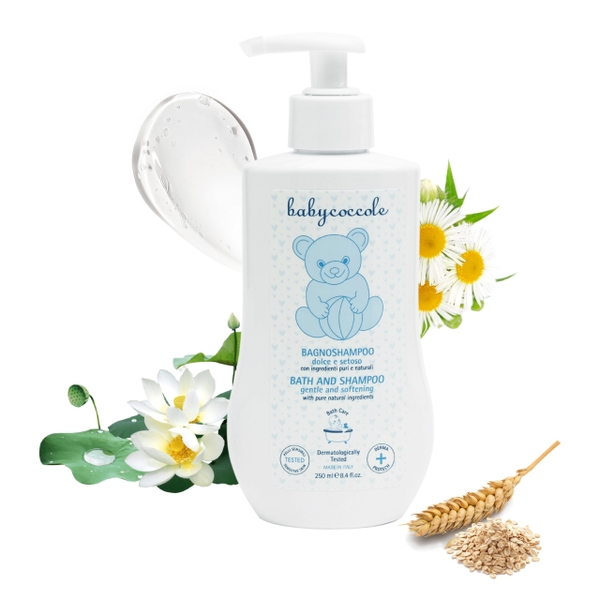 Sữa tắm gội cho bé Babycoccole chiết suất hoa sen 250ml 0M+