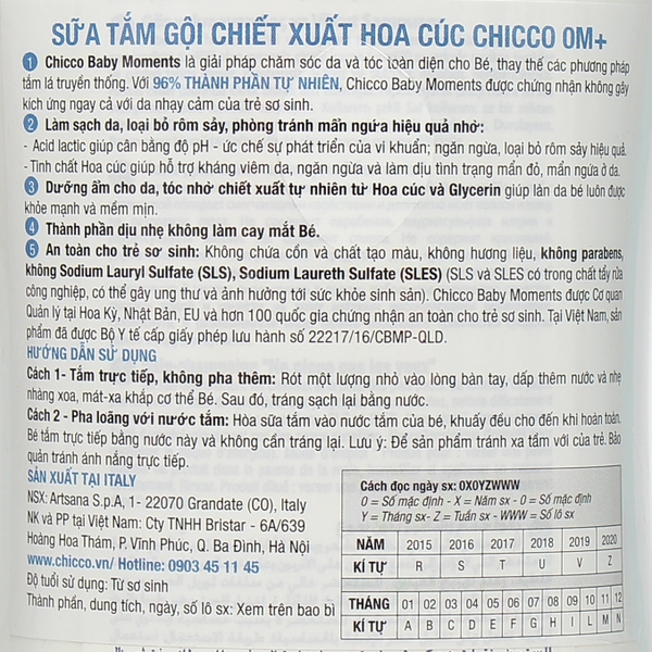 Tắm gội Chicco Hoa cúc 500ml