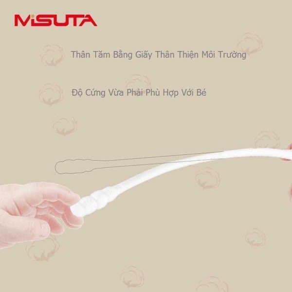 Tăm bông cho bé sơ sinh Misuta (hộp 400 que)