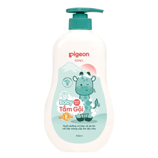 Tắm gội 2 trong 1 700ml Pigeon New (Xanh)