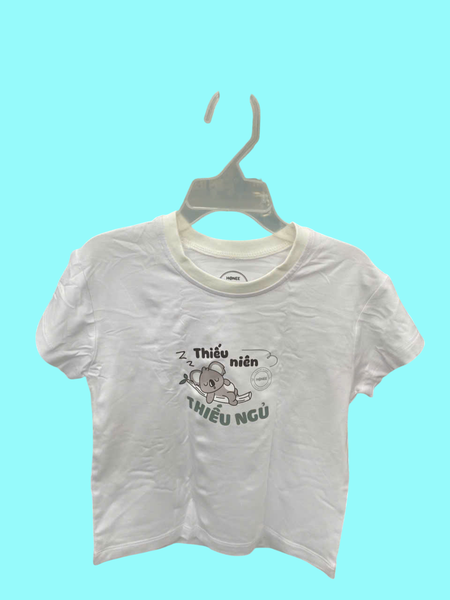 Áo T shirt Thiếu niên thiếu ngủ  Hrnee màu trắng sứ (3-4Y)