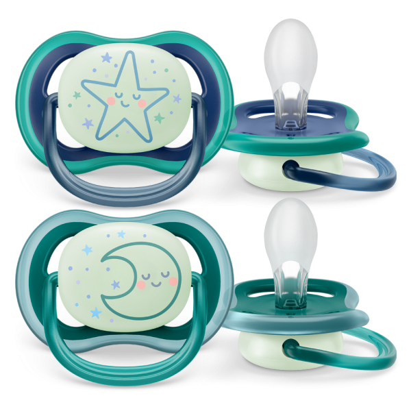 Ty ngậm thông khí dạ quang ban đêm Philips Avent (SCF376/13, 6-18M, vỉ đôi)