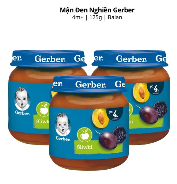 Mận đen nghiền Gerber Balan chống táo bón cho bé (cho bé trên 4 tháng)