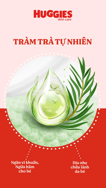 Bỉm - Tã quần Huggies Skin Care Tràm Trà Tự Nhiên size XXL76+4 miếng (cho bé 15 - 19kg)