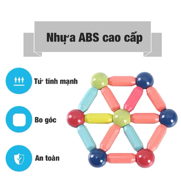 Lắp ghép nam châm Magentic 64 chi tiết (3Y+)