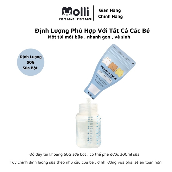 Túi trữ sữa bột Molli (30 túi/hộp)