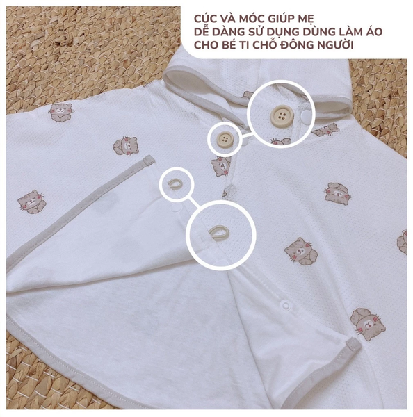 Ủ choàng vải thở 2 lớp Monona MNN077 (họa tiết ngẫu nhiên)