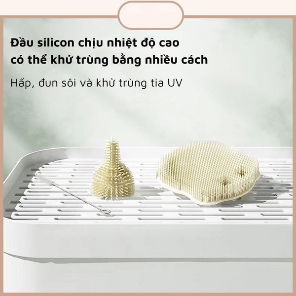 Bộ cọ bình sữa silicon gấp gọn tiện lợi 6 chi tiết