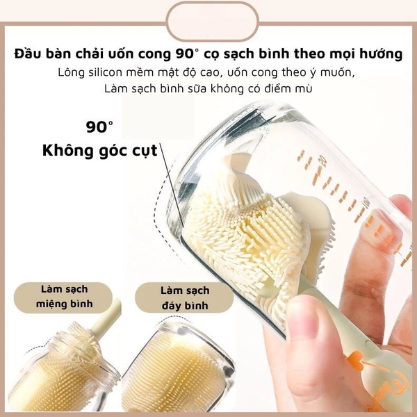 Bộ cọ bình sữa silicon gấp gọn tiện lợi 6 chi tiết