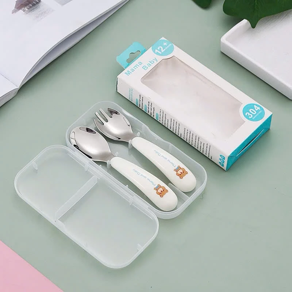 Set thìa, dĩa inox tập ăn dặm cho bé Mama Baby