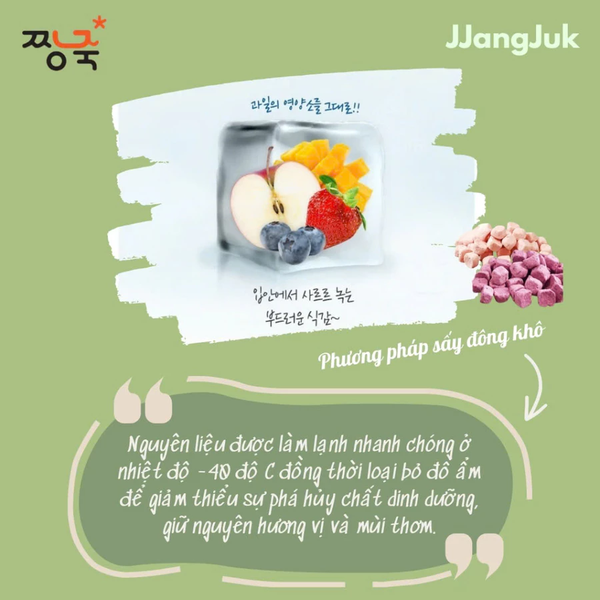 Sữa chua khô JJANGJUK vị Táo - Hàn Quốc - Gói 16gr