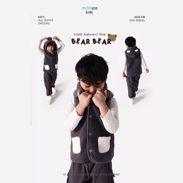 Áo Gile lông cừu có mũ MOMPA